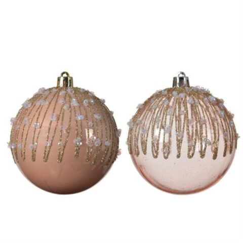 BOLA NAVIDAD PERLA ROSA 8CM 2 MODELOS