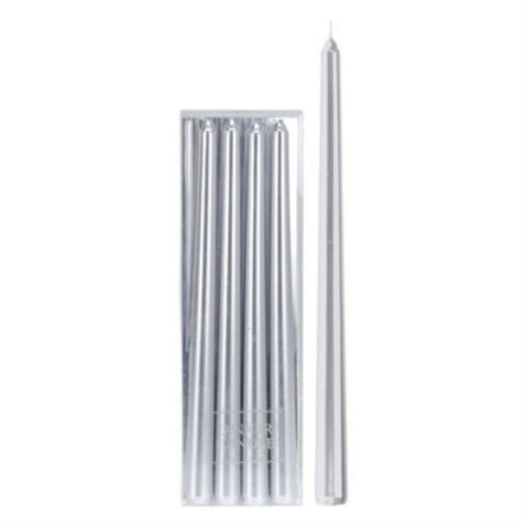 SET.4 VELAS LARGAS 30CM.PLATA ACC300530