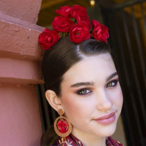 ramillete flor de flamenca ranunculos rojos online
