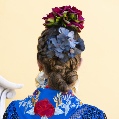 ramito hortensia azul para flamenca