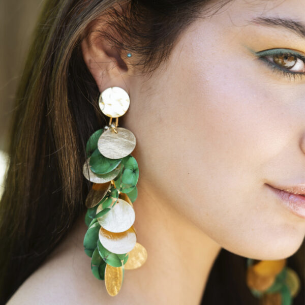 Pendientes cascada verdes - Imagen 2