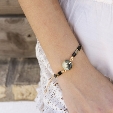 PULSERA BEIGE NEGRO