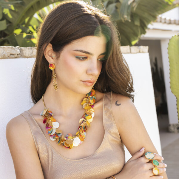 Collar cascada mandarina color