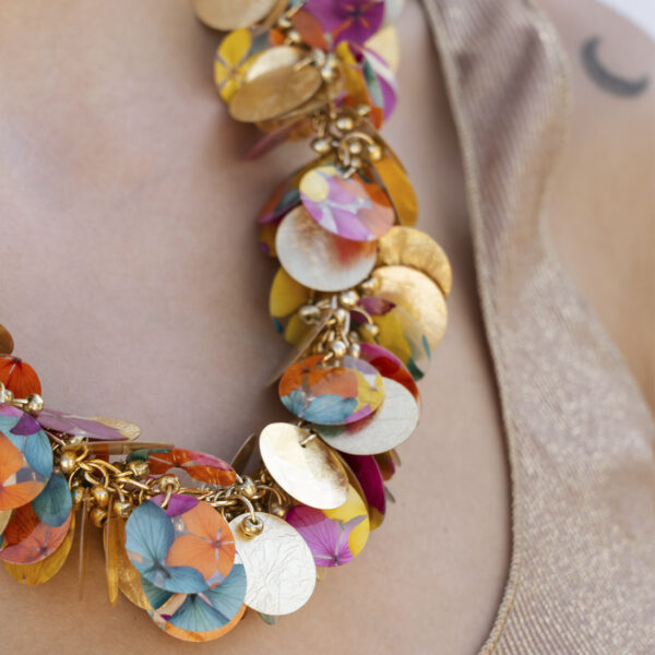 Collar cascada mandarina color - Imagen 2