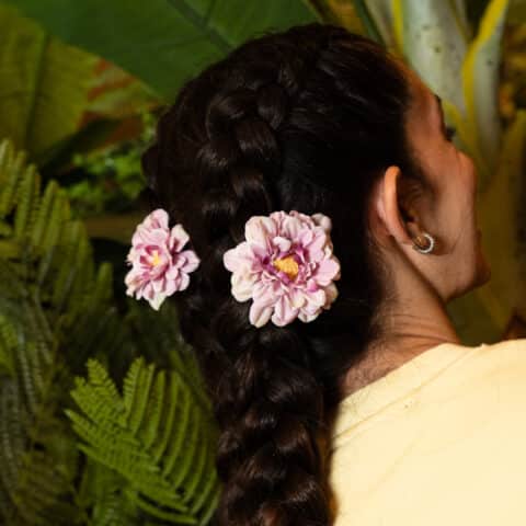 Horquilla Dalia Rosa Palo