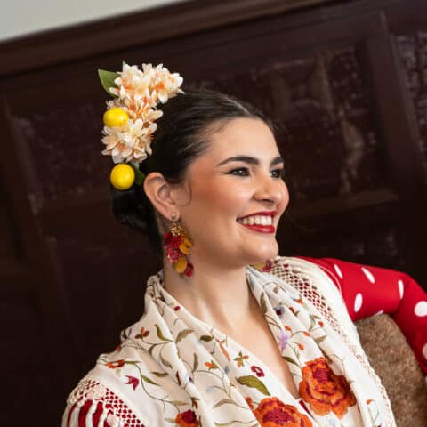 DISEÑO FLORAL ANDALUZ RAMILLETE LATERAL 5 RAMITOS AZAHAR Y DOS LIMONES