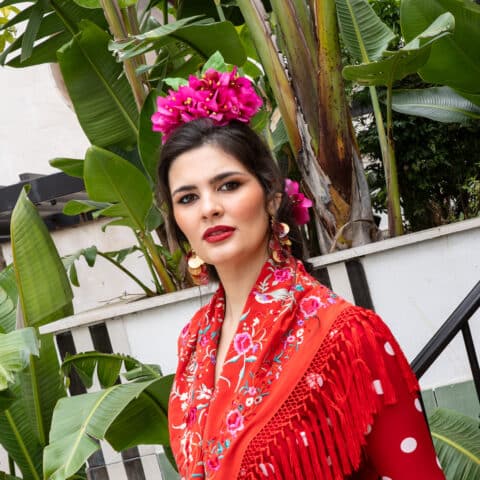 CONJUNTO RAMILLETE DE BUGANVILLA + 1 RAMITO PARA RECOGIDO