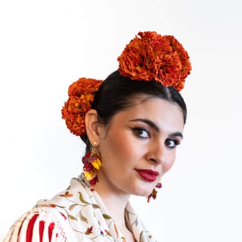 RAMILLETE 7 CLAVELES NARANJA FUEGO