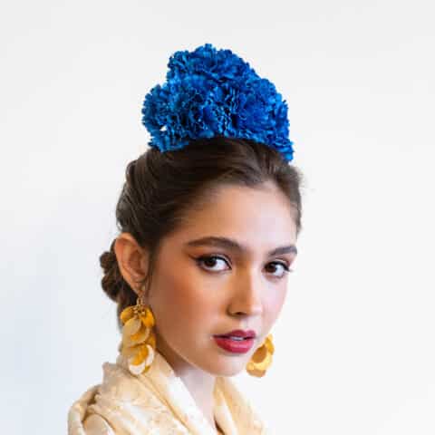 RAMILLETE 5 CLAVELES AZUL