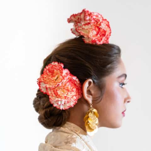 RAMILLETE 2 CLAVELES TERMINACIONES EN CORAL