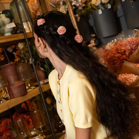 Horquillas Pompom Rosa Maquillaje