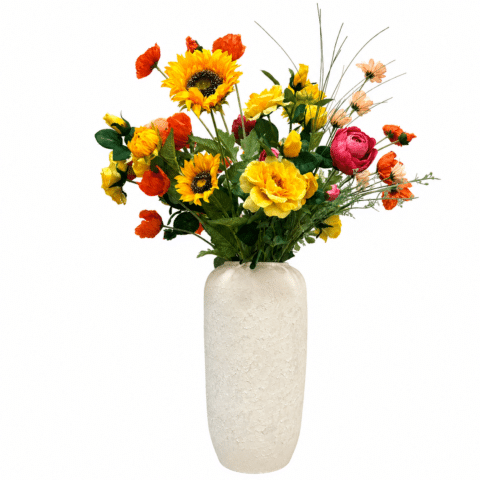 JARRÓN GRANDE CON FLORES VARIADAS