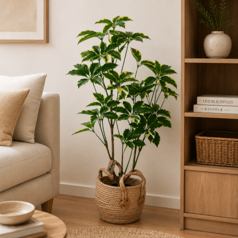 Planta Artificial Schefflera Variegada 85 cm